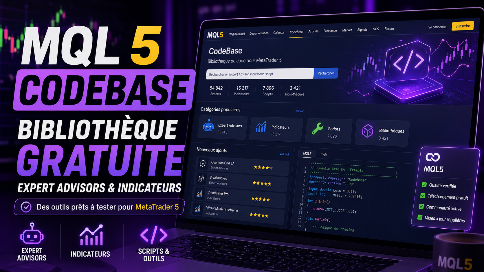 MQL5 CodeBase bibliothèque gratuite d’Expert Advisors et indicateurs pour MetaTrader 5