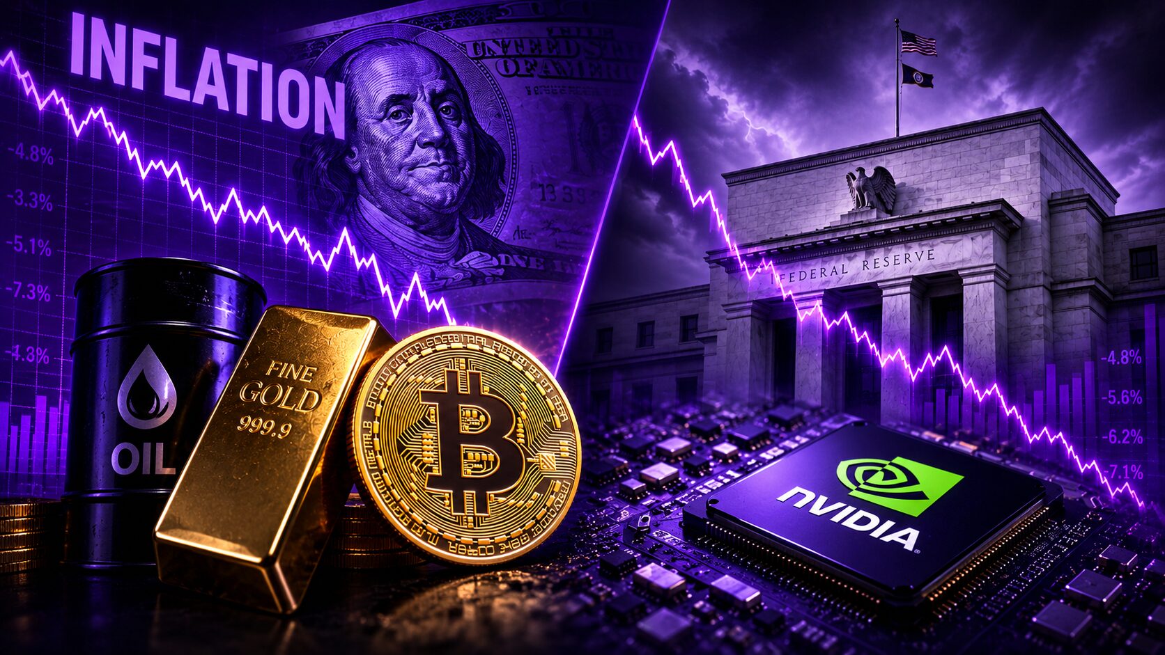 Inflation US, Fed, pétrole, Bitcoin, or et Nvidia : marchés sous tension avant le CPI de juin 2026